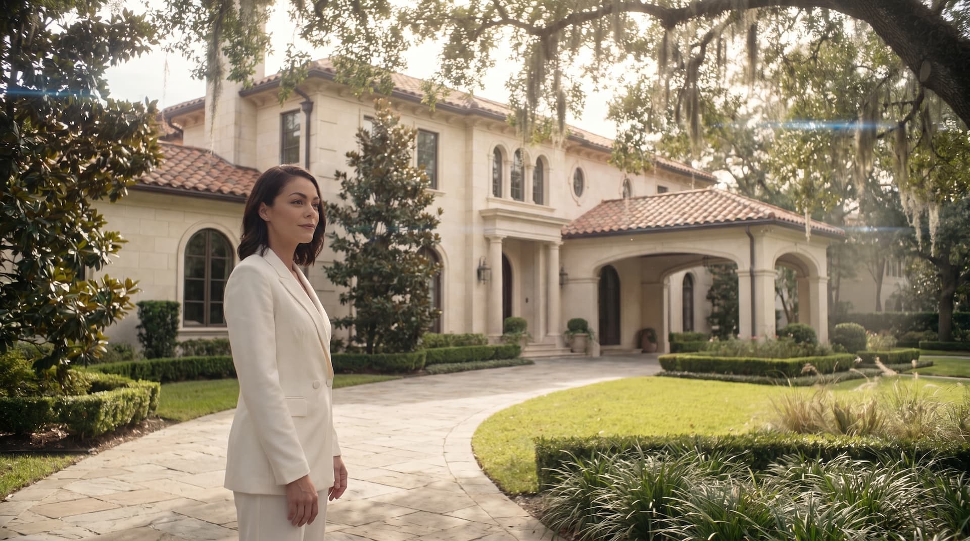 Professional real estate brand portrait for Camille Voss